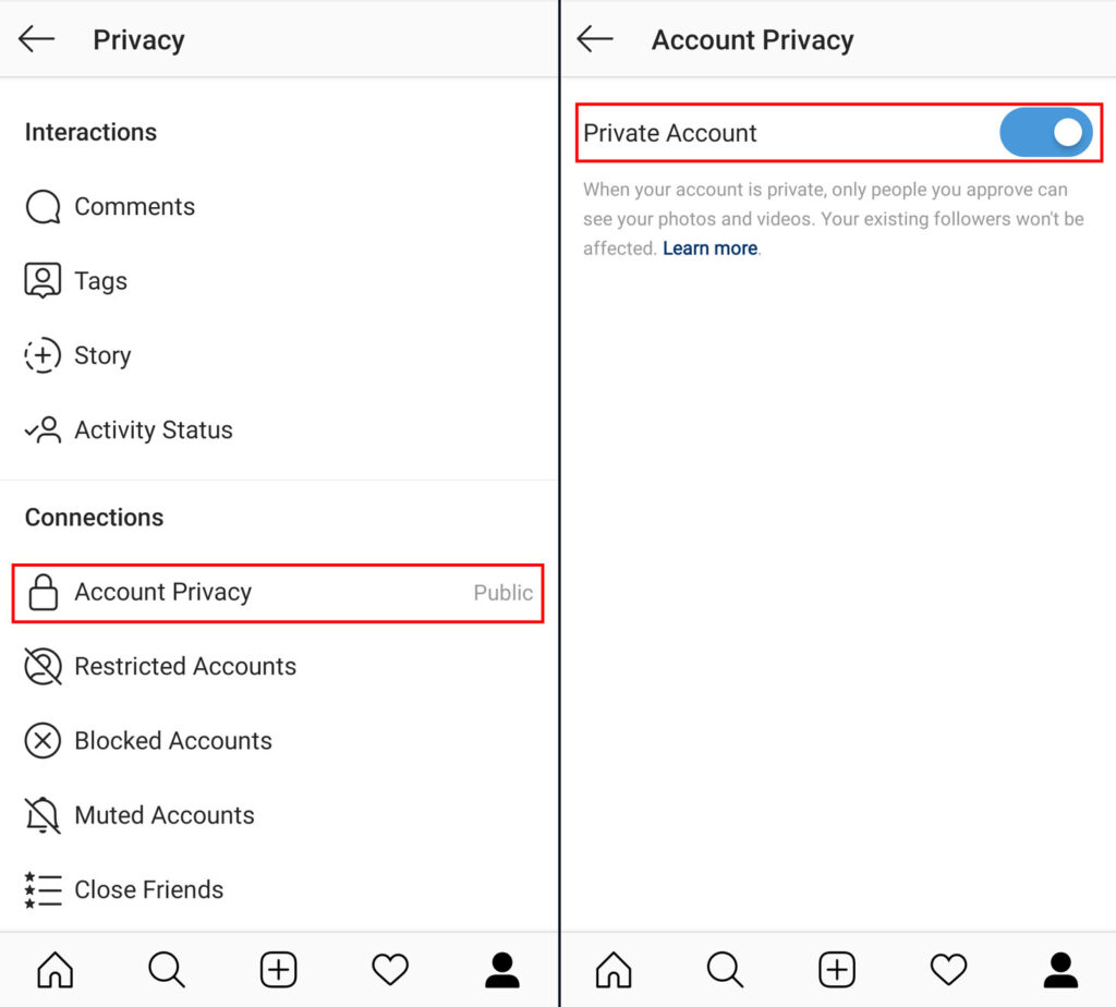 ACCOUNT PRIVACY