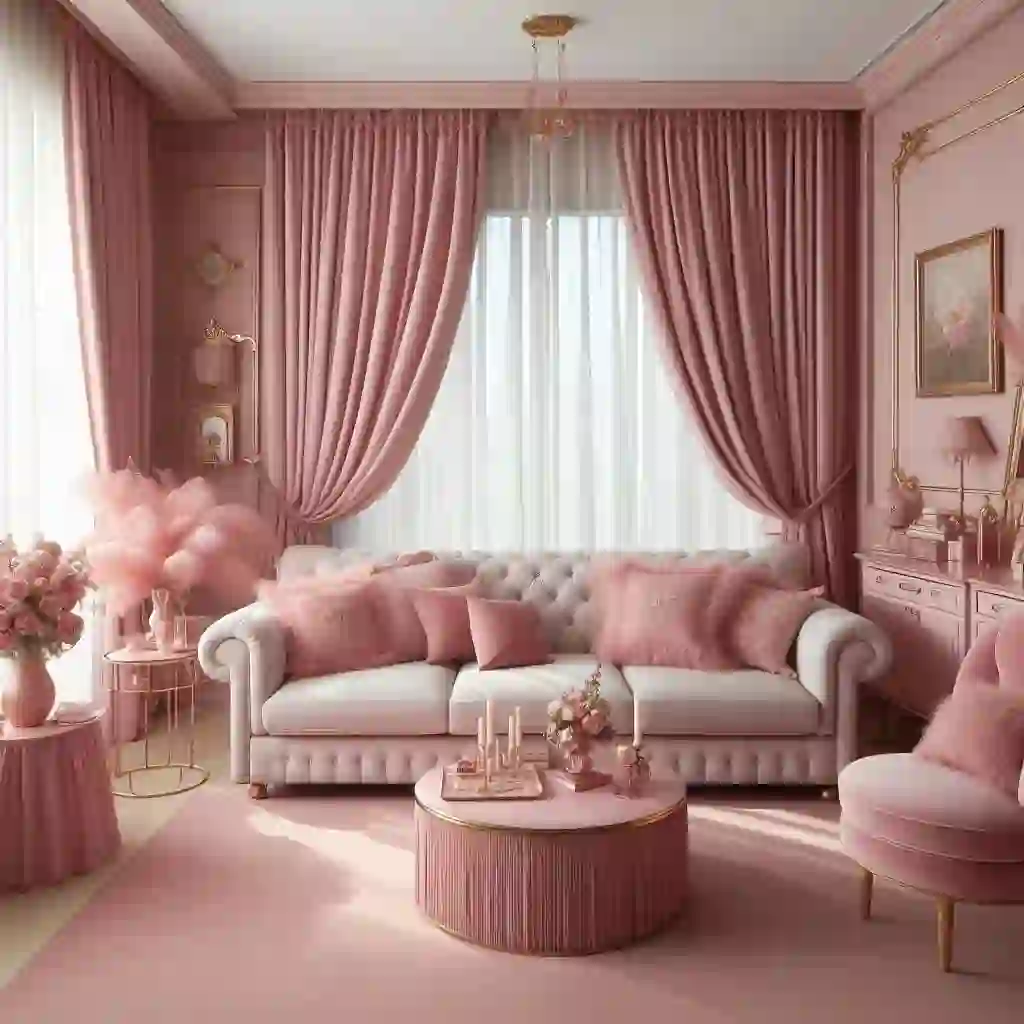 Dusty Rose Living Rooms