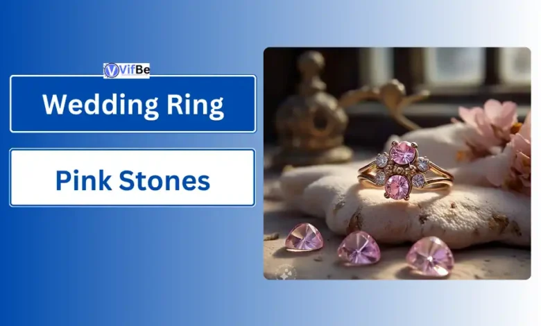 Wedding Ring with Pink Stones